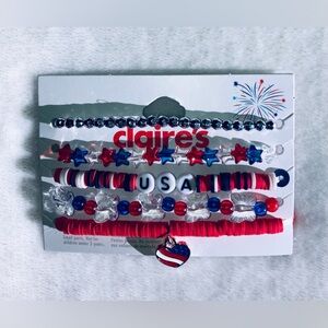 NEW! Claire’s Patriotic 4th of July Beaded Bracelets.